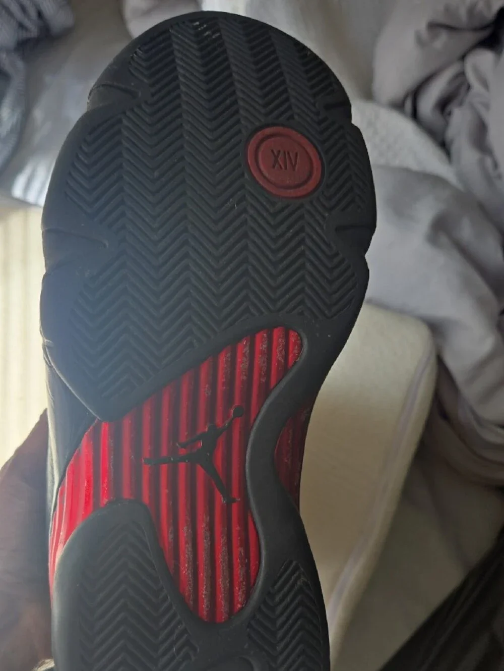 Jordan Men’s Black & Red Low-Top Basketball Sneakers